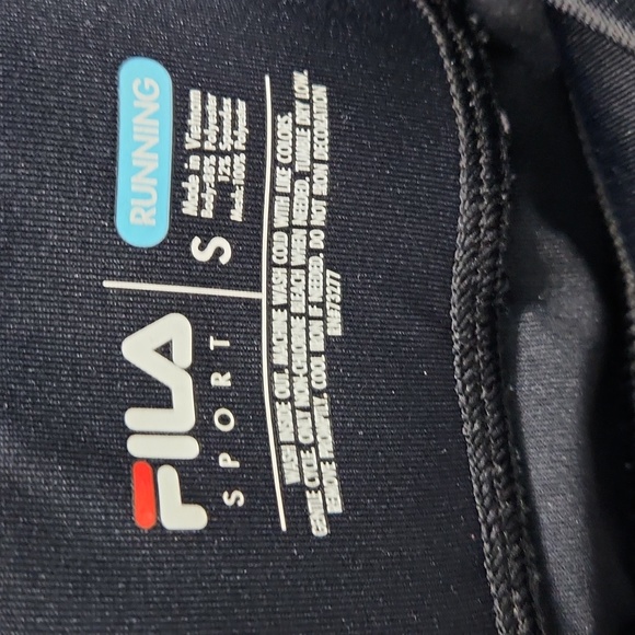 NWOT Fila Sport Black Blue Leopard Print Leggings small - Picture 3 of 6